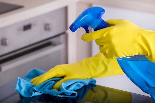 Professional cleaning of a residential communal lobby