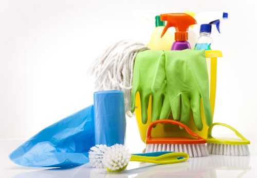 Bathroom deep cleaning with tile scrubbing and limescale removal
