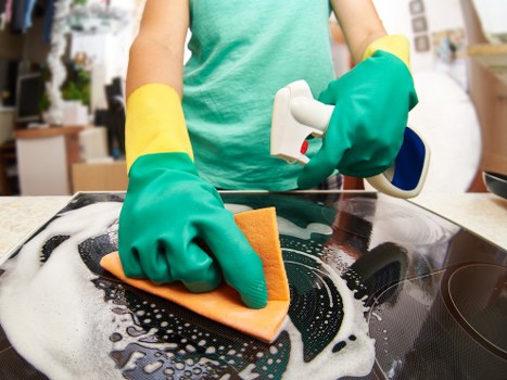 Close-up of baking soda used for mattress odor removal