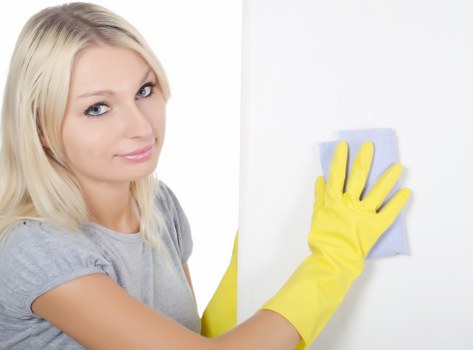 Eco-friendly cleaning supplies arranged for move in cleaning